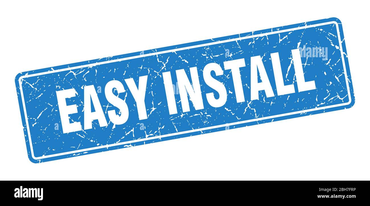 easy install stamp. easy install vintage blue label. Sign Stock Vector ...