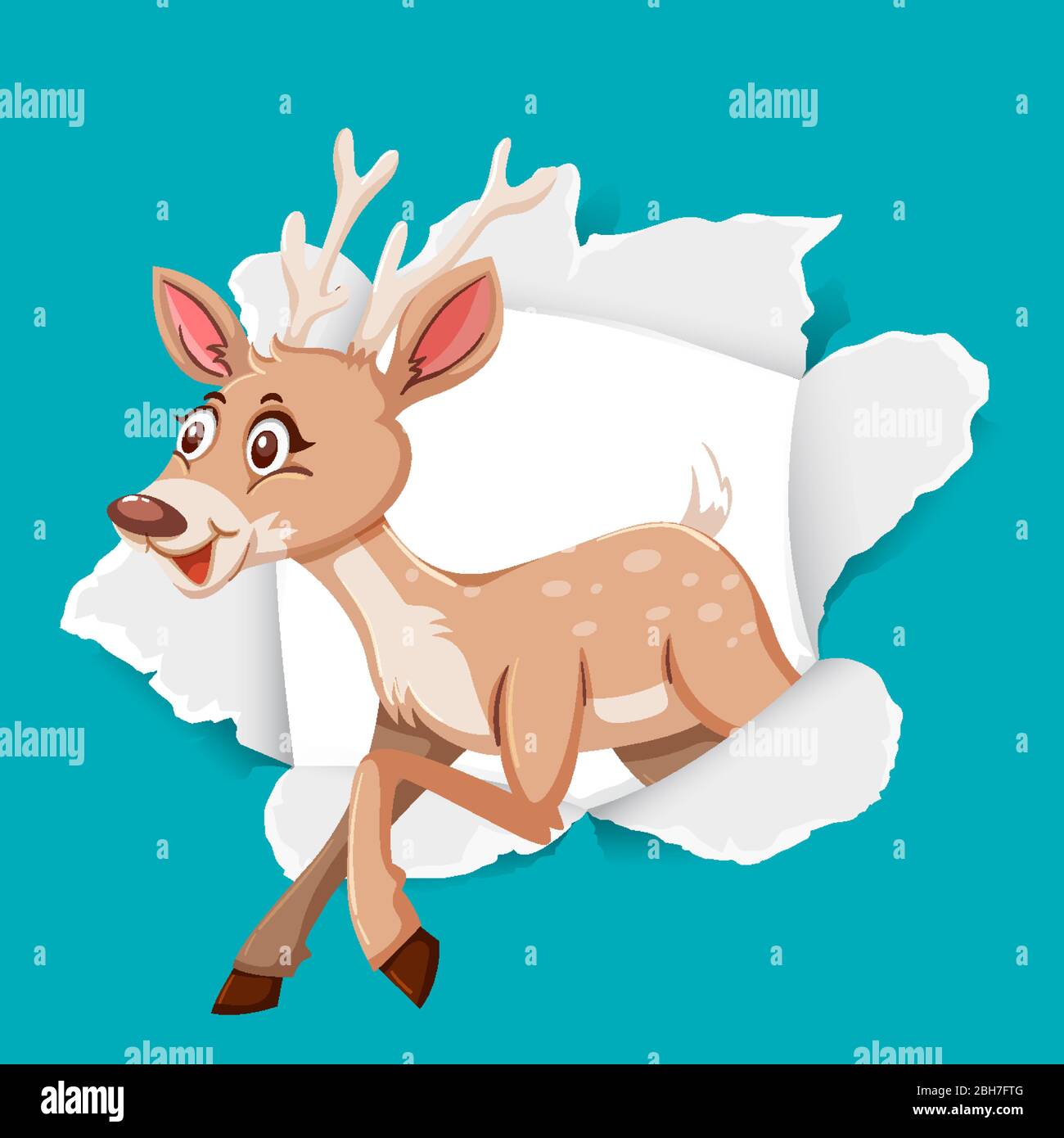 Background template design with wild deer illustration Stock Vector ...
