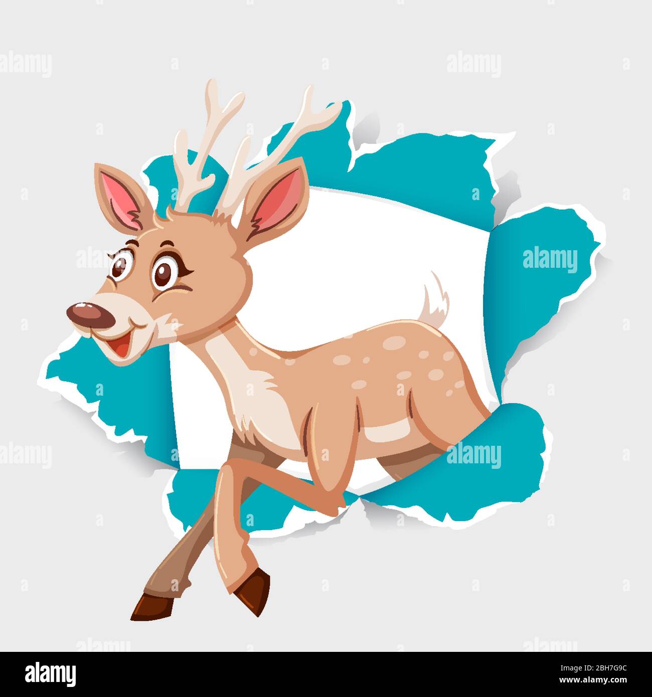 Background template design with wild deer illustration Stock Vector ...