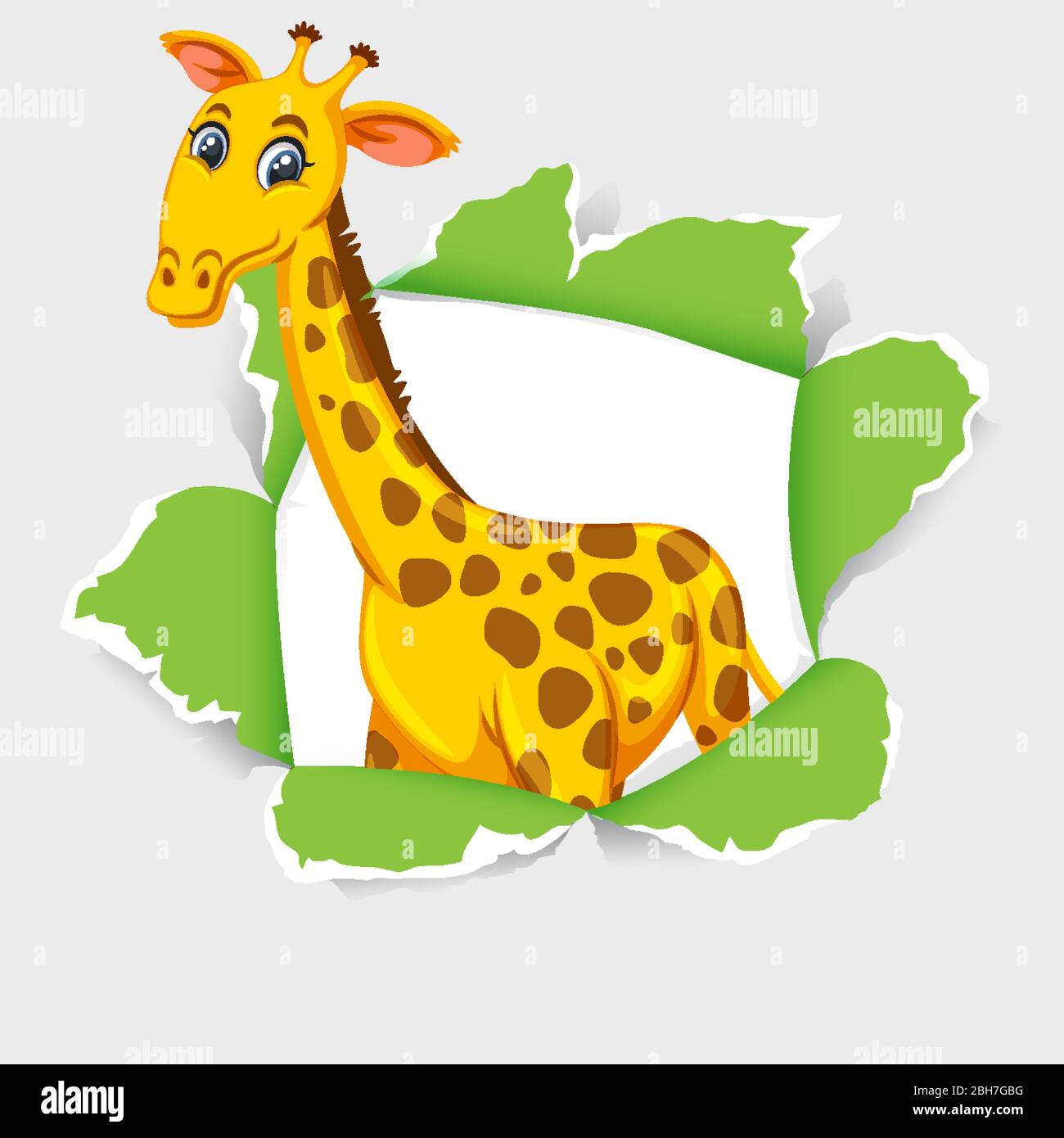 Background template design with wild giraffe illustration Stock Vector ...