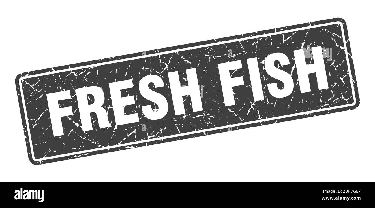 fresh fish stamp. fresh fish vintage black label. Sign Stock Vector