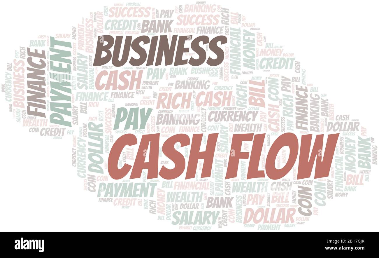 Cash Flow typography vector word cloud. Wordcloud collage made with the ...