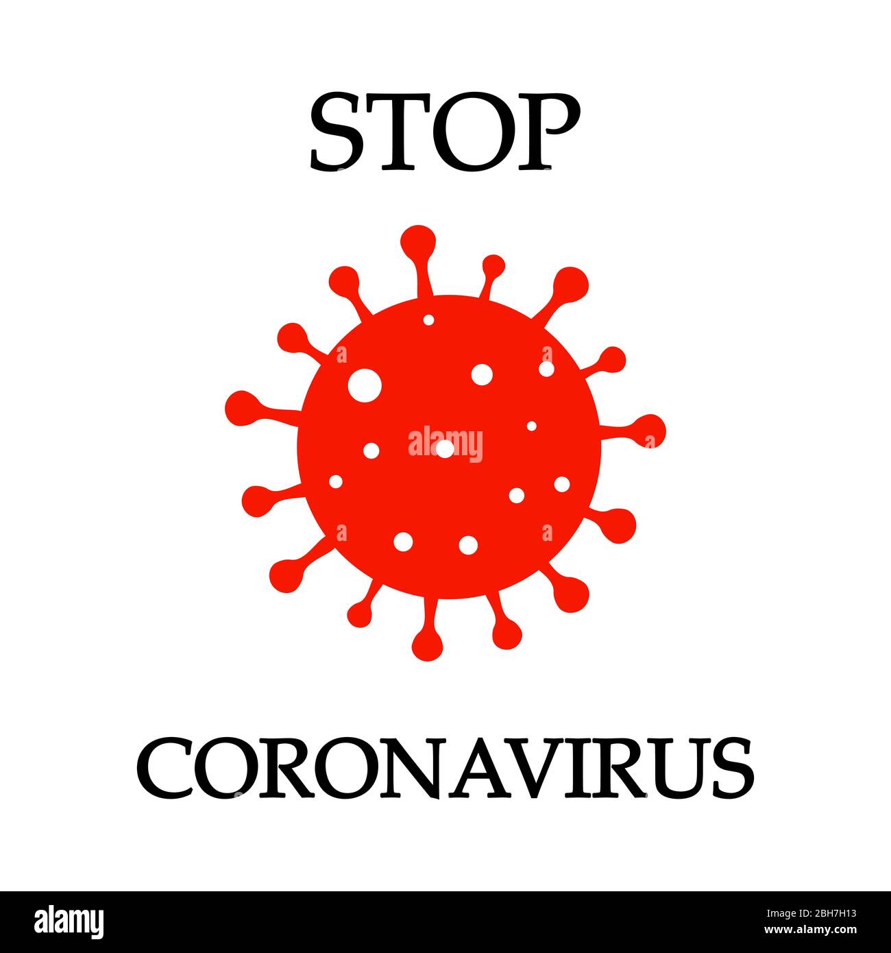 Covid 19 with coronaviruses. Virus symbol on a white background. Stop coronavirus icon Stock Vector