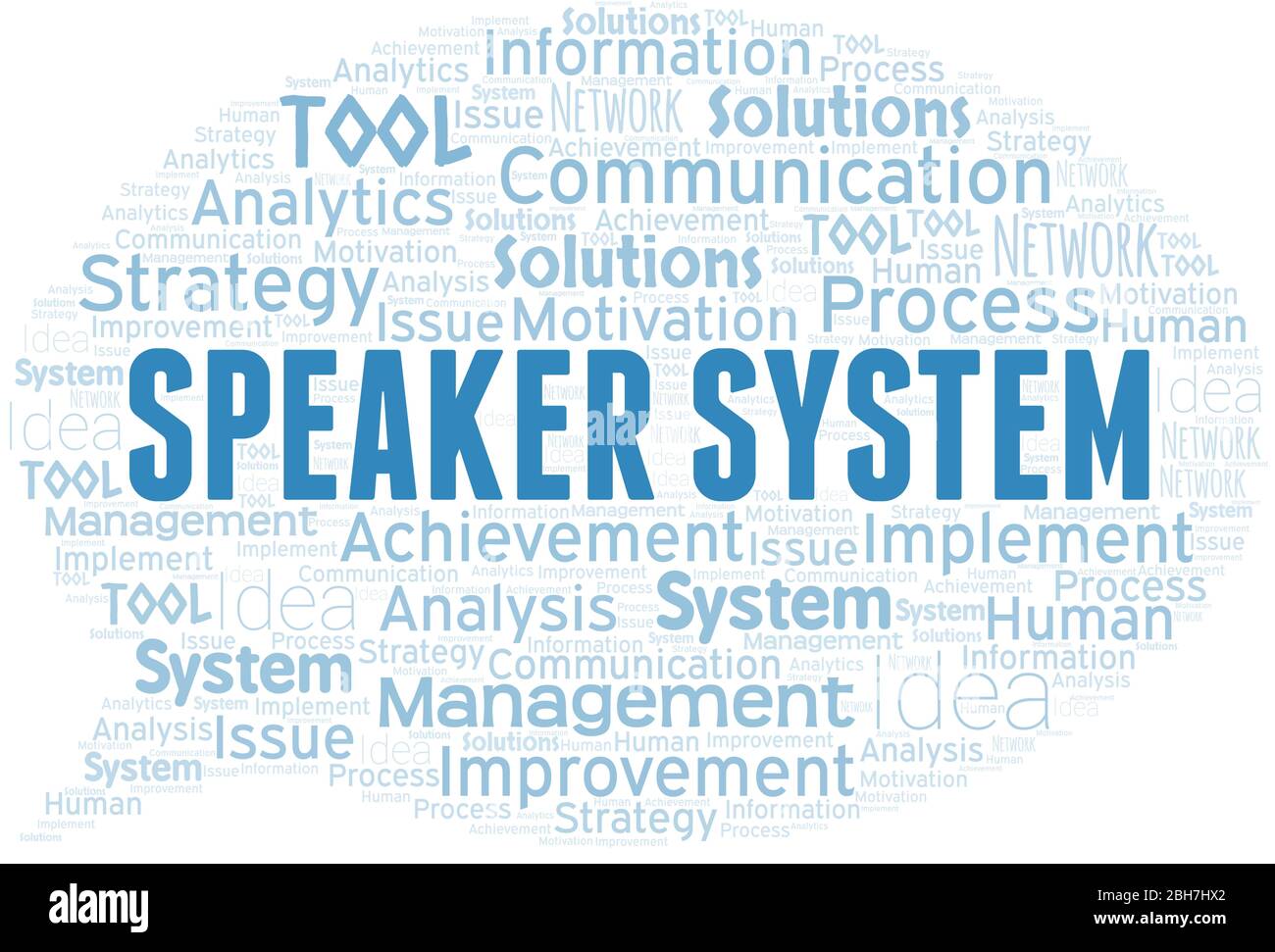 Speaker System typography vector word cloud. Wordcloud collage made