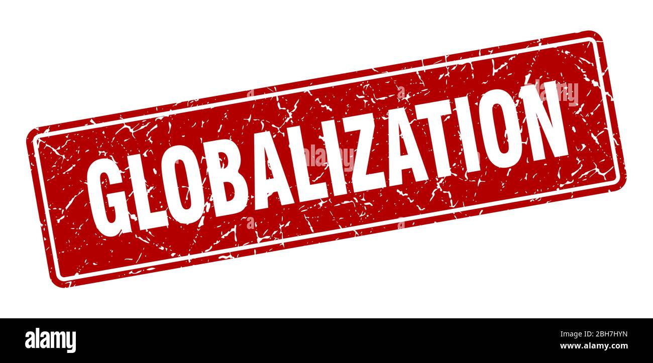 globalization stamp. globalization vintage red label. Sign Stock Vector