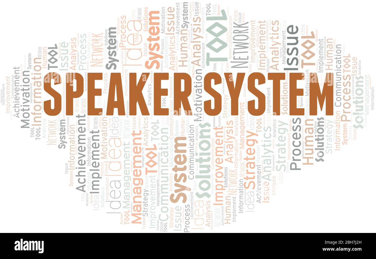 Speaker System typography vector word cloud. Wordcloud collage made