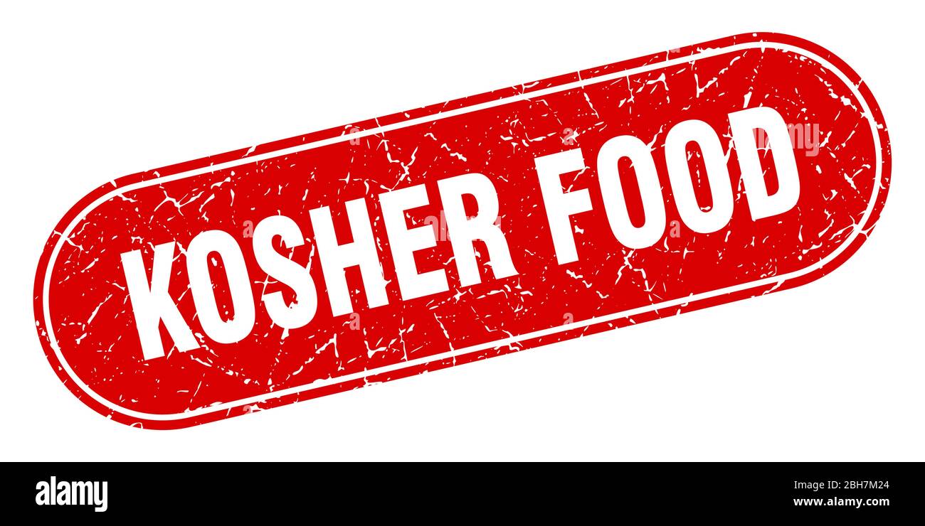kosher food sign. kosher food grunge red stamp. Label Stock Vector ...