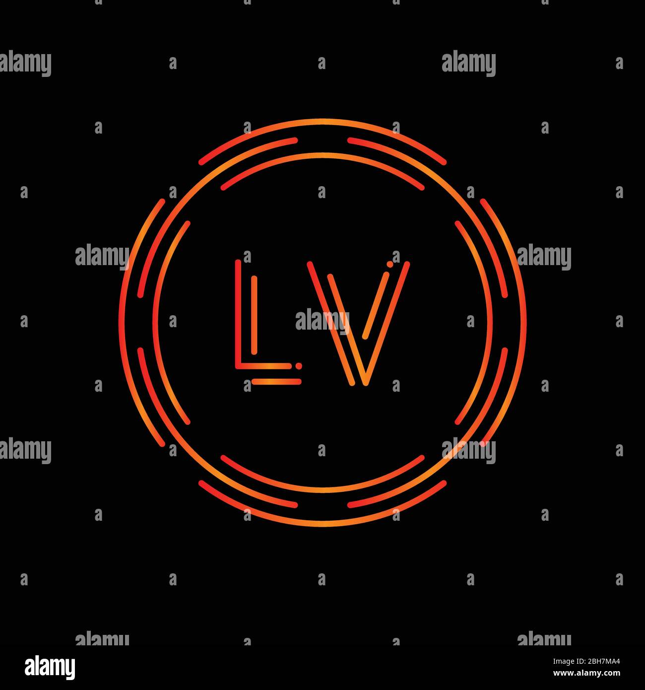 Initial LV letter Logo Design vector Template. Abstract Letter LV logo Design Stock Vector