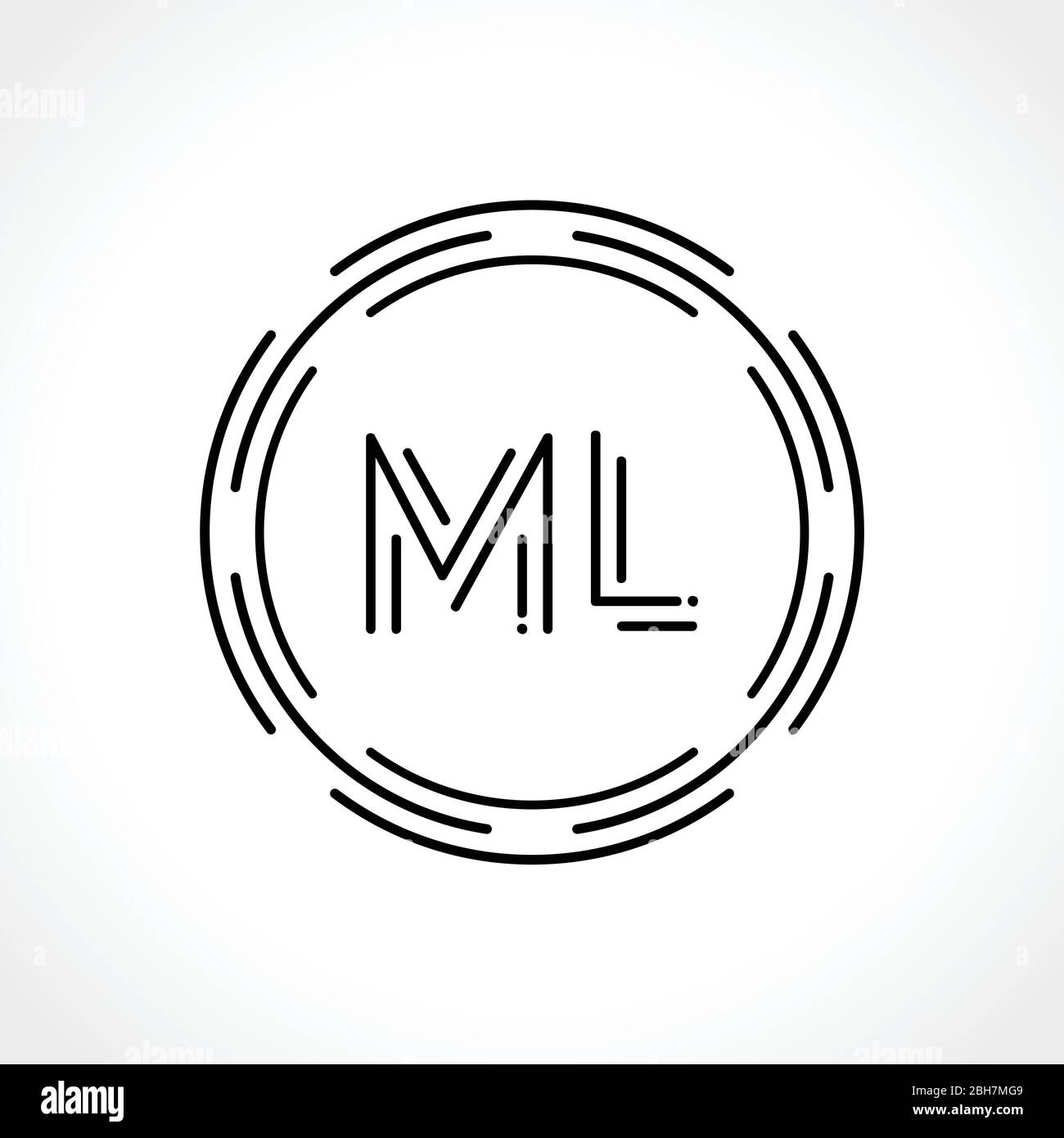 Initial ML letter Logo Design vector Template. Abstract Black Letter ML logo  Design Stock Vector Image & Art - Alamy