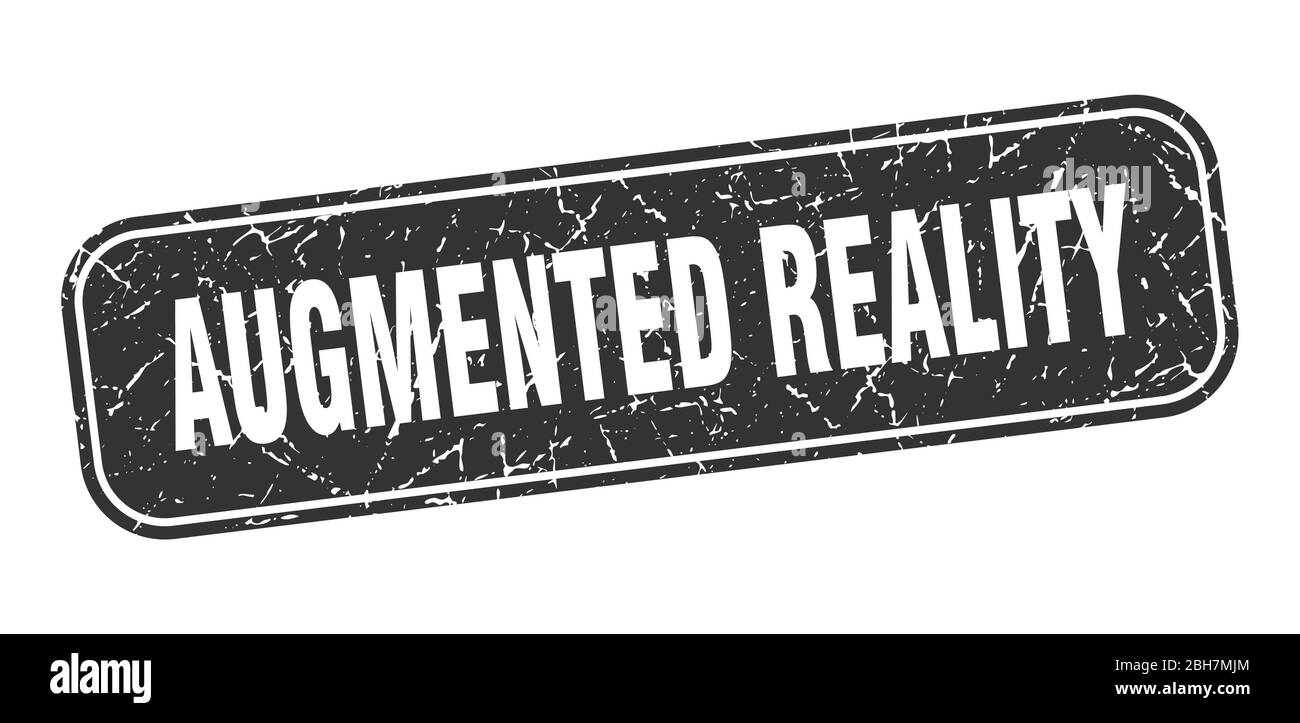 augmented reality stamp. augmented reality square grungy black sign Stock Vector