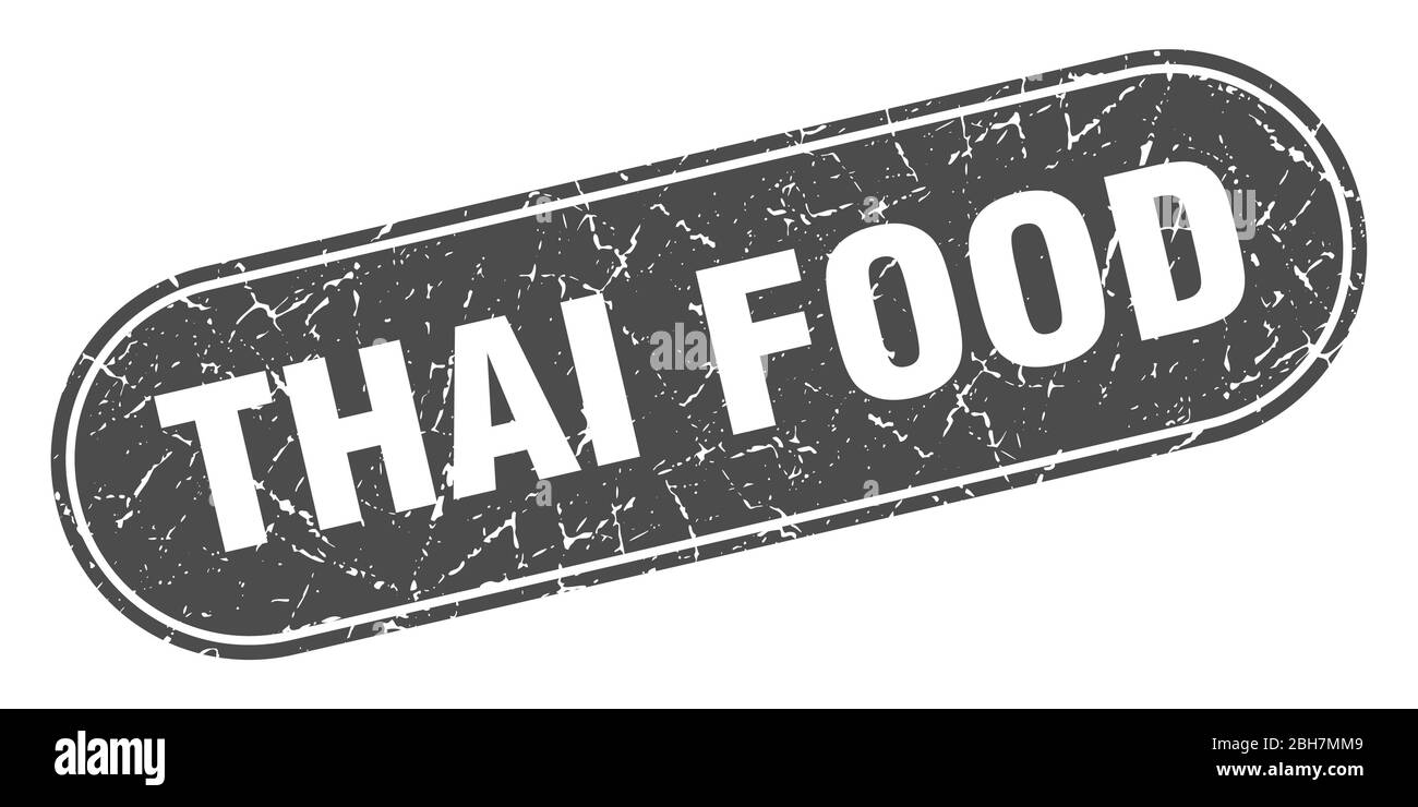 thai food sign. thai food grunge black stamp. Label Stock Vector