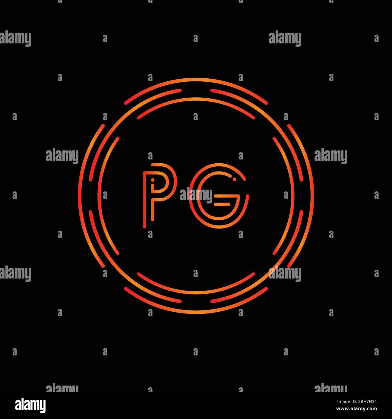 Initial Letter PG Logo Design Vector Template. PG Letter Logo Design Stock Vector