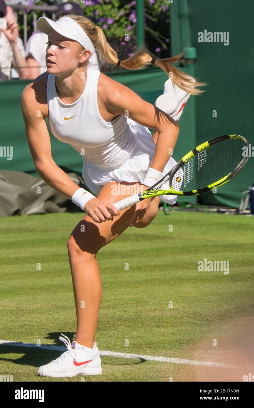 Katie Swan at Wimbledon 2018 Stock Photo