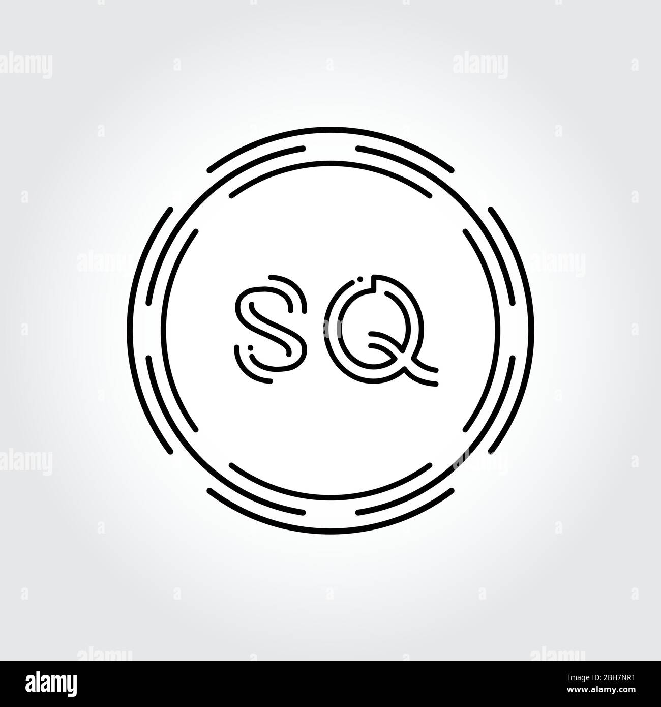 Initial SQ Logo Design Creative Typography Vector Template. Digital Abstract Letter SQ Logo Vector Illustration Stock Vector