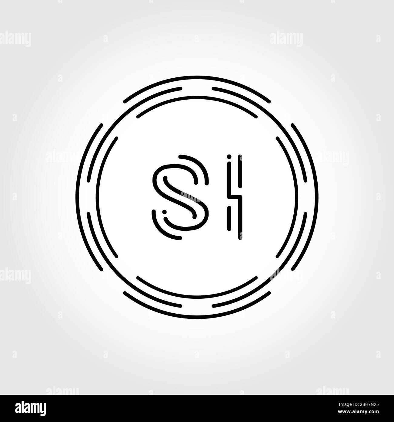 Initial SI Logo Design Creative Typography Vector Template. Digital Abstract Letter SI Logo Vector Illustration Stock Vector