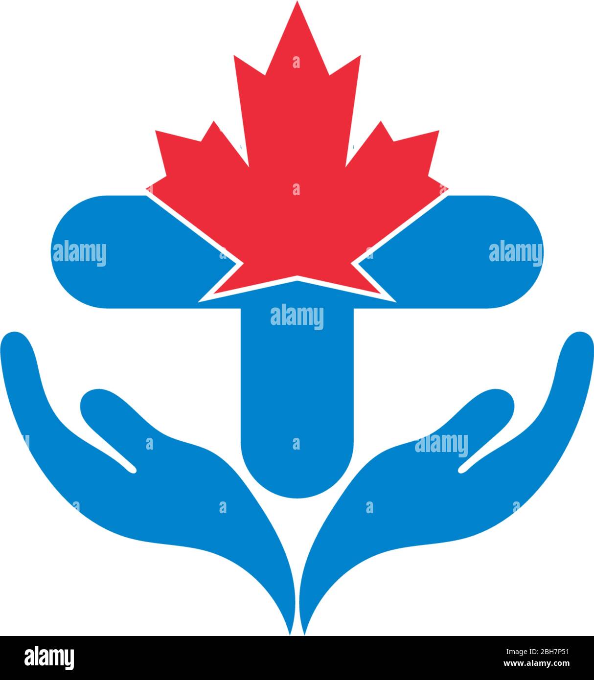 Maple leaf medical pharmacy logo icon illustration Stock Vector Image