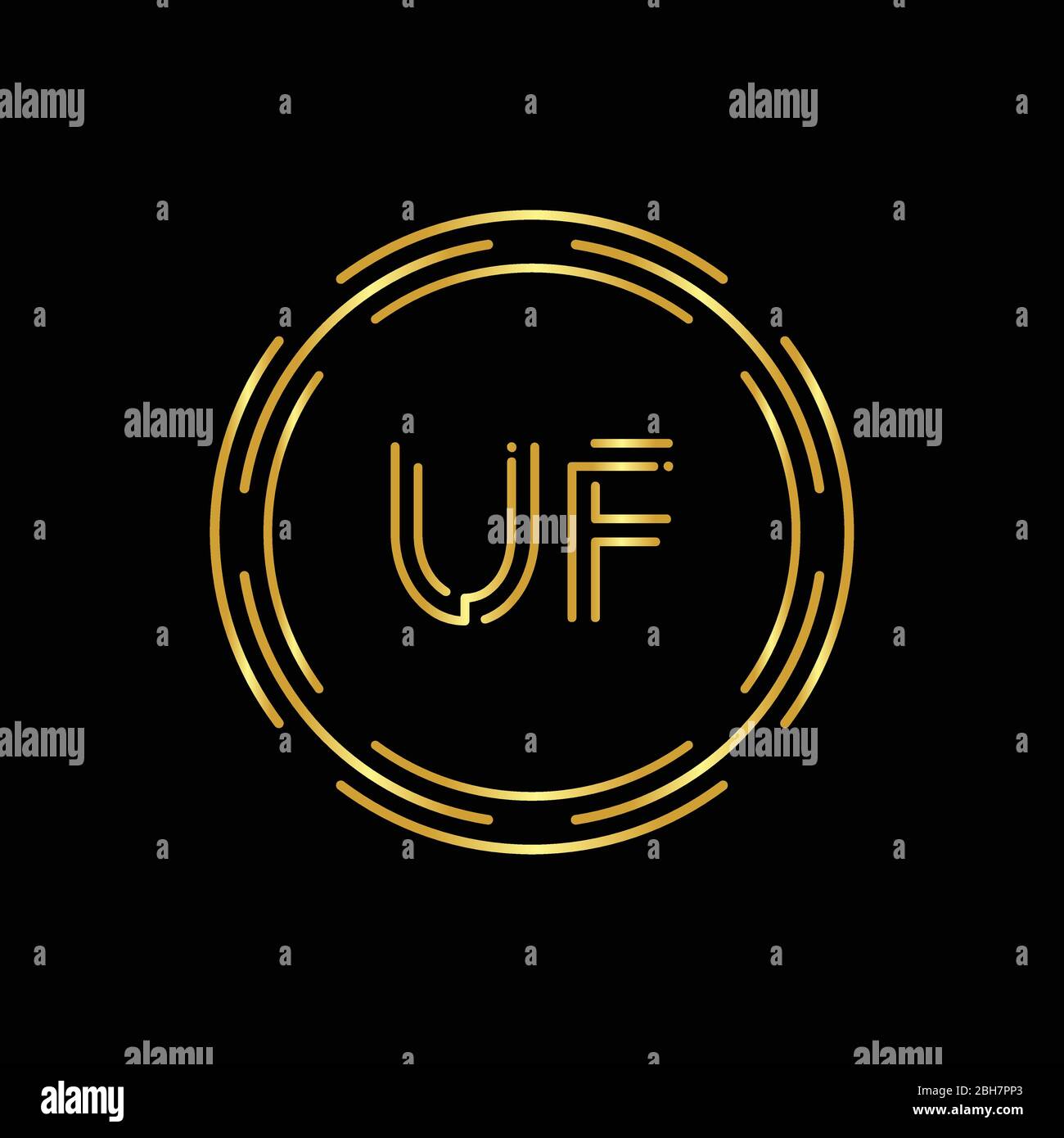 Initial UF Logo Creative Typography Vector Template. Digital Abstract