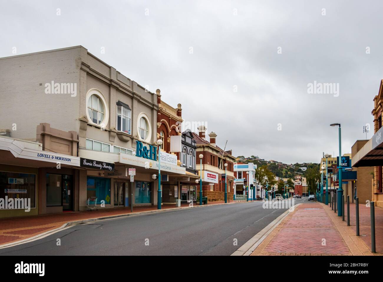 Traditional buildings at Cattley St at the city centre in Burnie