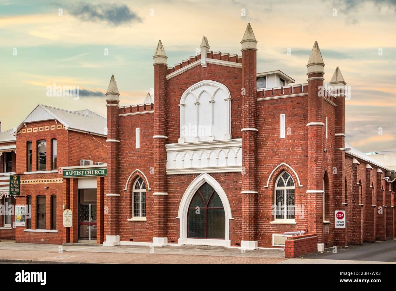 The Burnie Baptist Church at the city center, Tasmania, Australia Stock