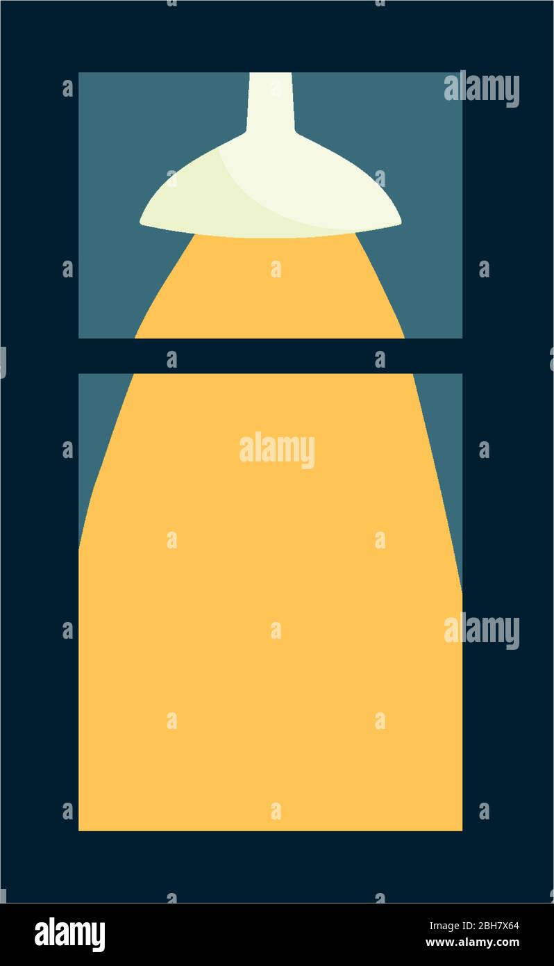 window and lamp light isolated icon on white background vector ...