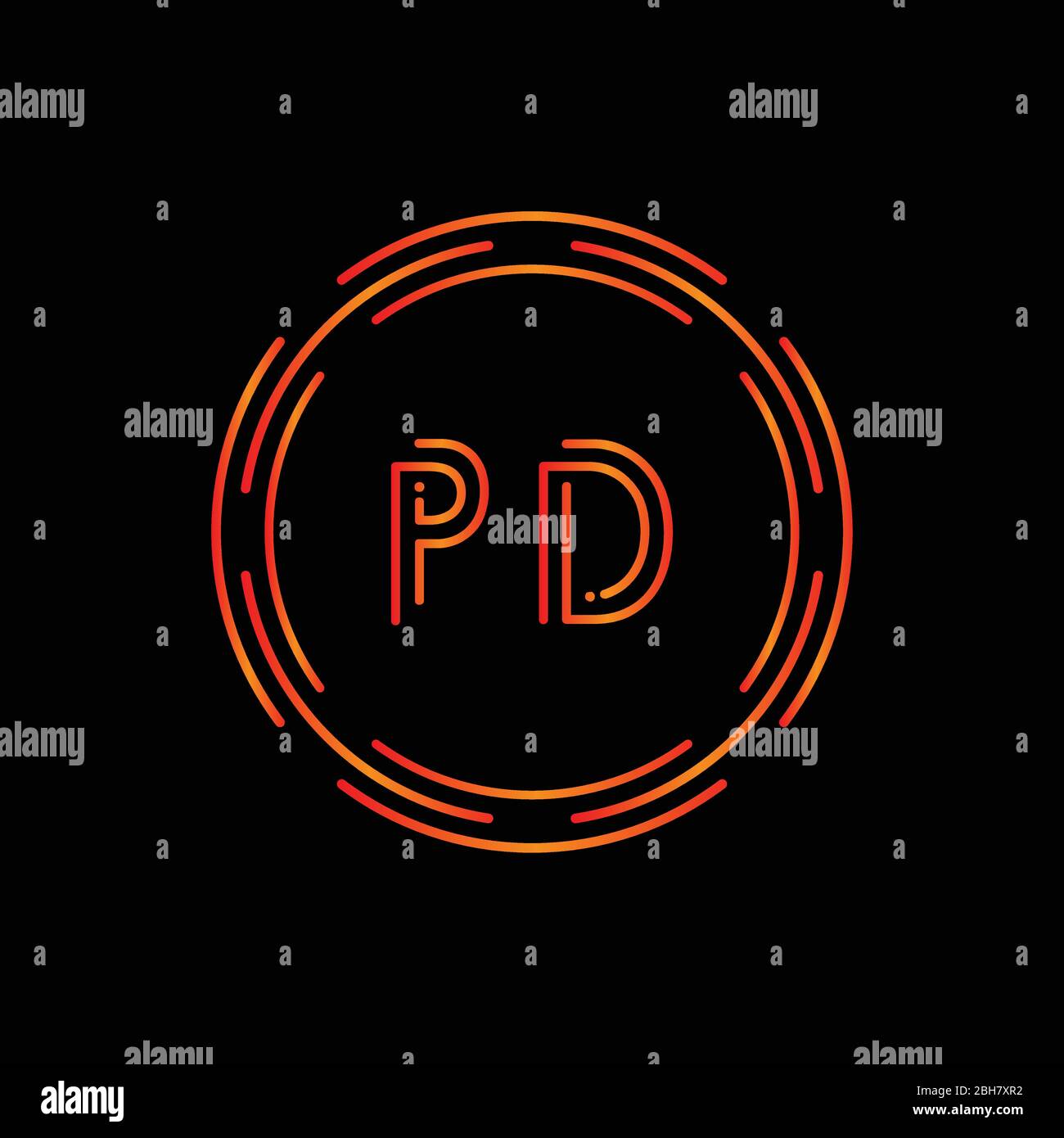 Initial Letter PD Logo Design Vector Template. PD Letter Logo Design Stock Vector