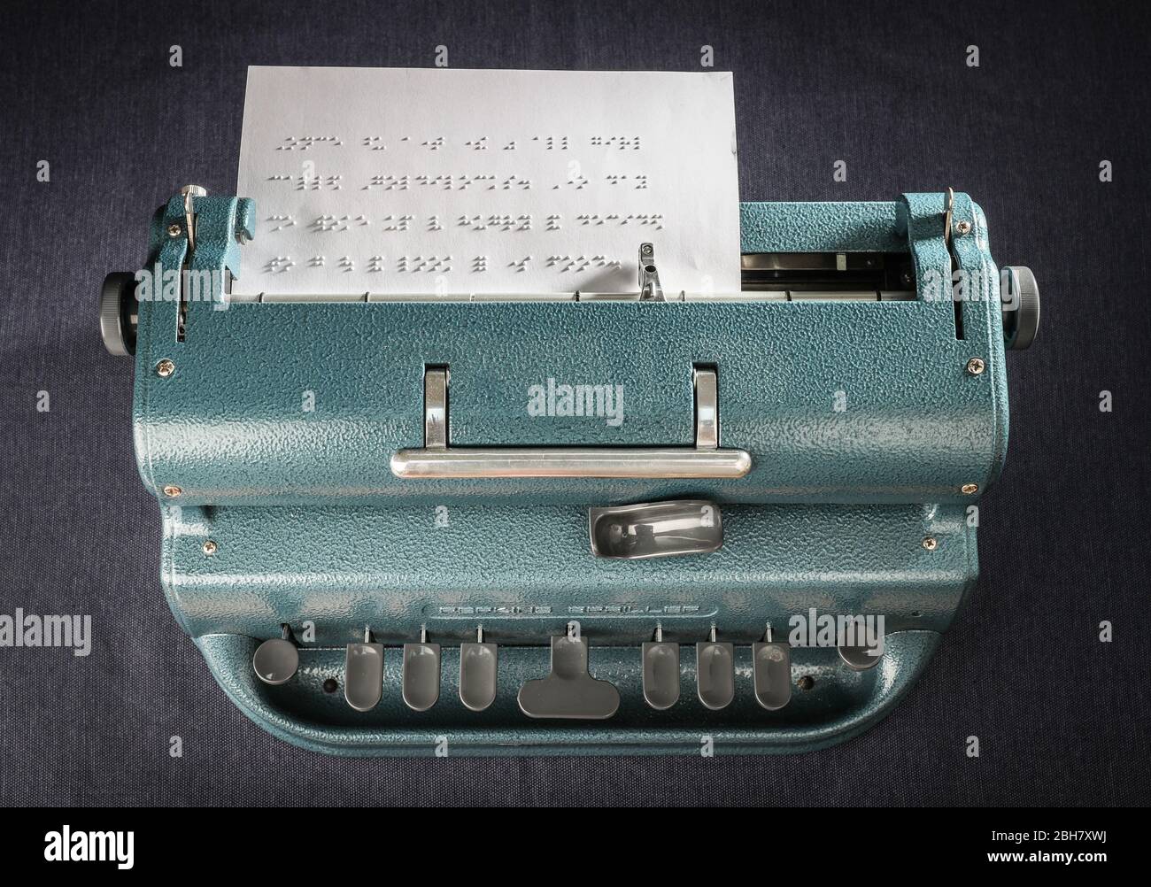 A Perkins Brailler braille typewriter. Stock Photo