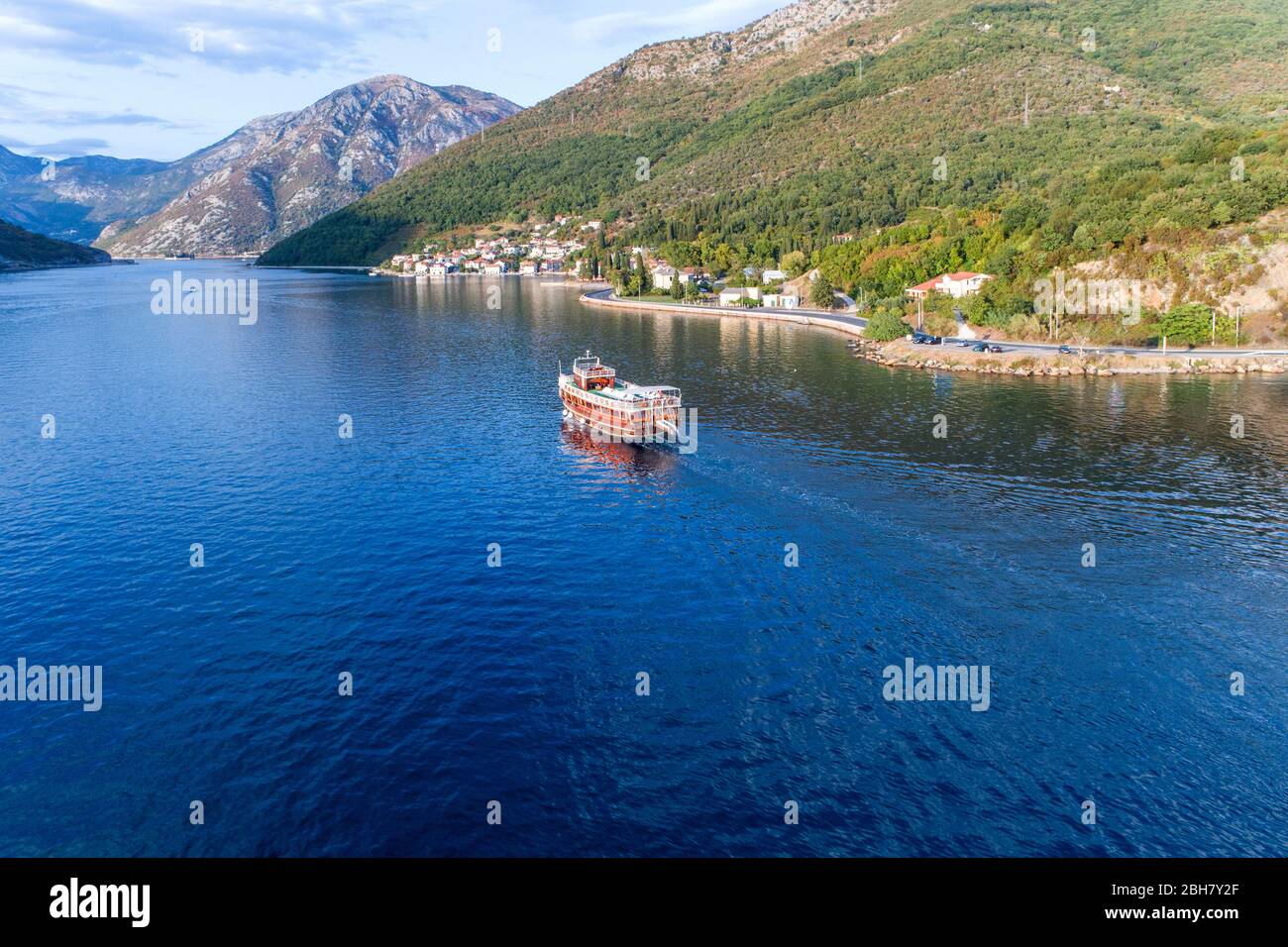 Aerial View On Kotor Bay Ferry Kamenari Lepetane Ferry Montenegro aerial-view-on-kotor-bay-ferry-kamenari-lepetane-ferry-montenegro