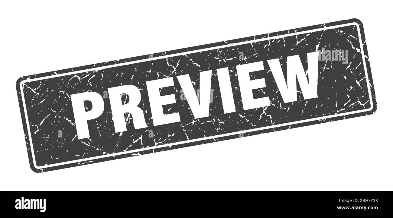 preview stamp. preview vintage black label. Sign Stock Vector