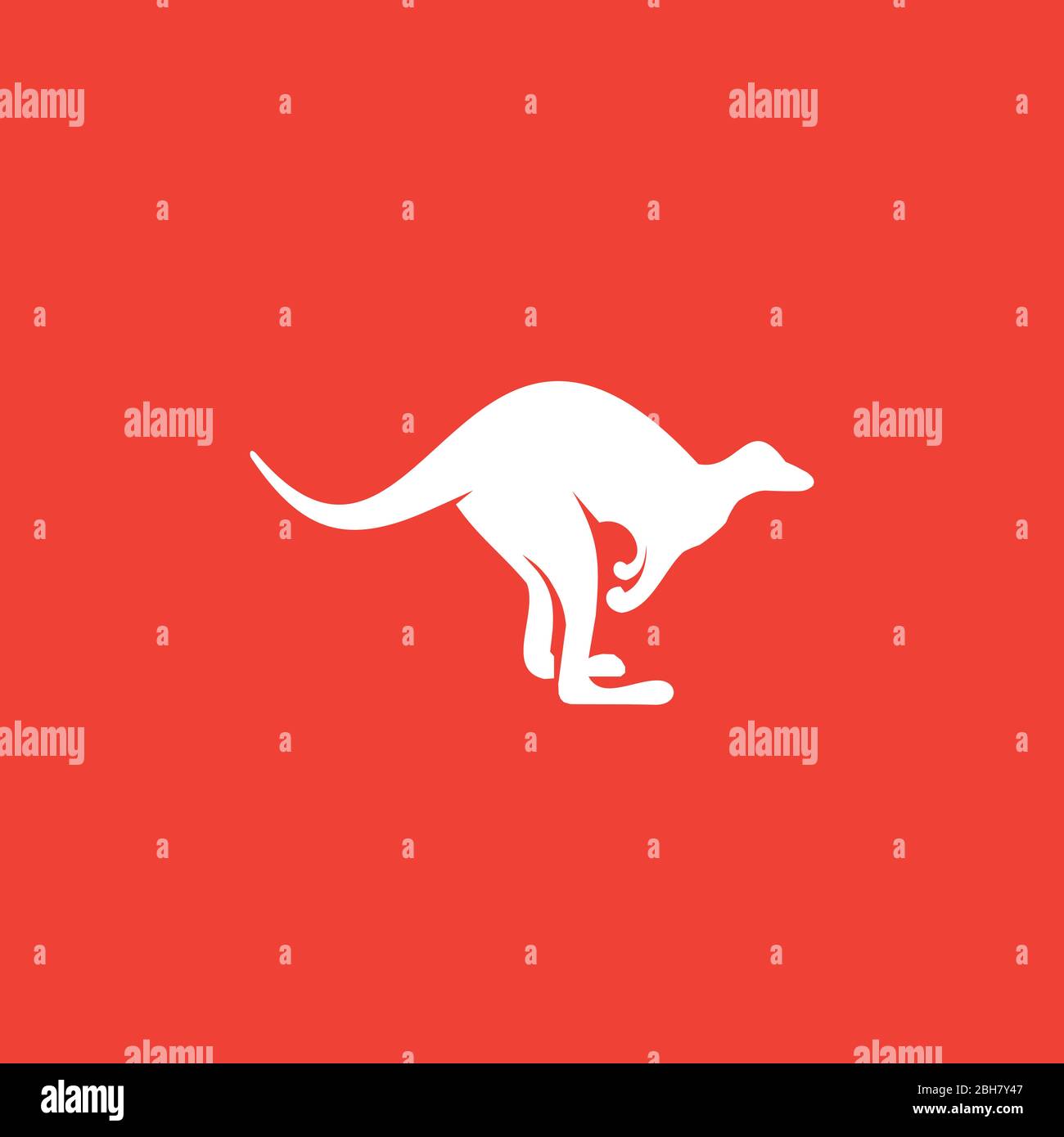 Kangaroo animal icon logo design vector template Stock Vector