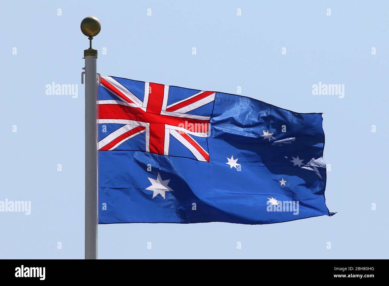 08.12.2019, Hong Kong, Hong Kong, China - National flag of Australia. 00S191208D230CAROEX.JPG [MODEL RELEASE: NOT APPLICABLE, PROPERTY RELEASE: NO (c) Stock Photo