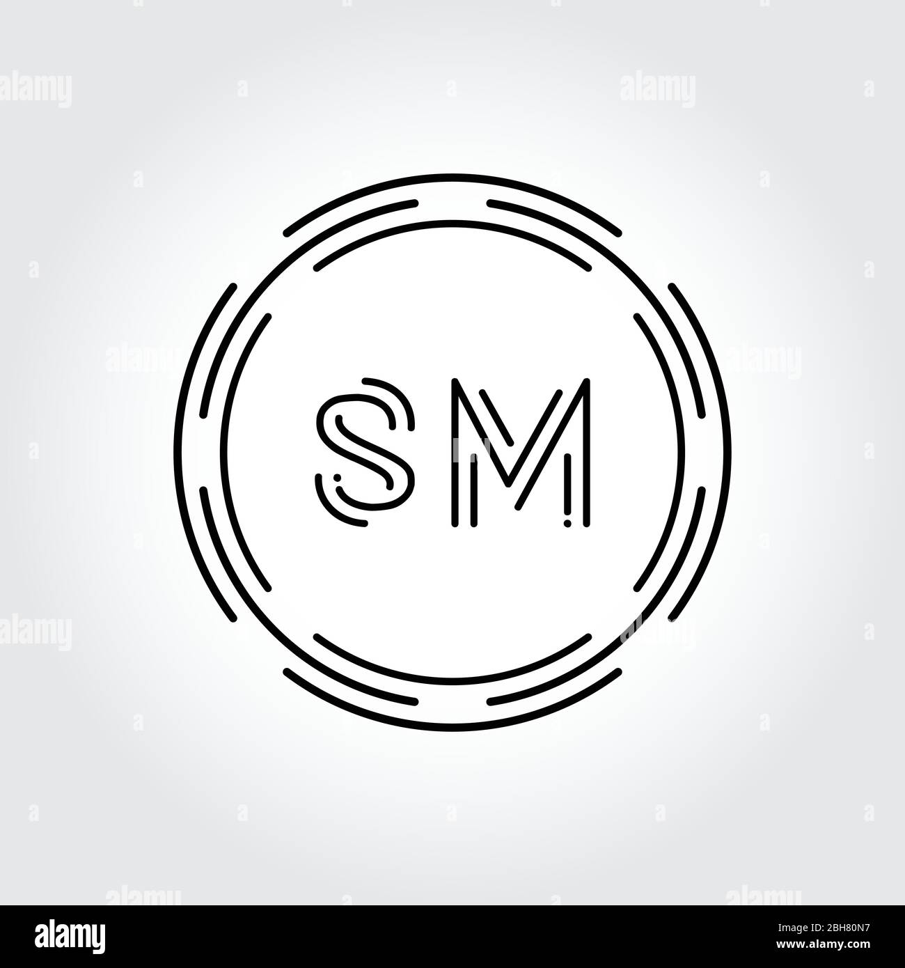 Initial Sm Logo Design Creative Typography Vector Template Digital Abstract Letter Sm Logo Vector Illustration Stock Vector Image Art Alamy