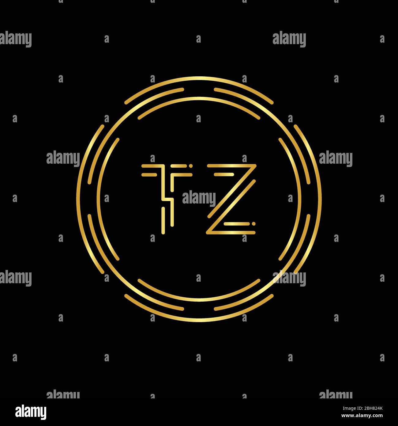 Initial Letter TZ Logo Creative Typography Vector Template. Circle ...