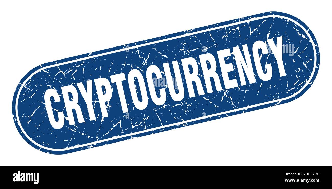 cryptocurrency sign. cryptocurrency grunge blue stamp. Label Stock Vector