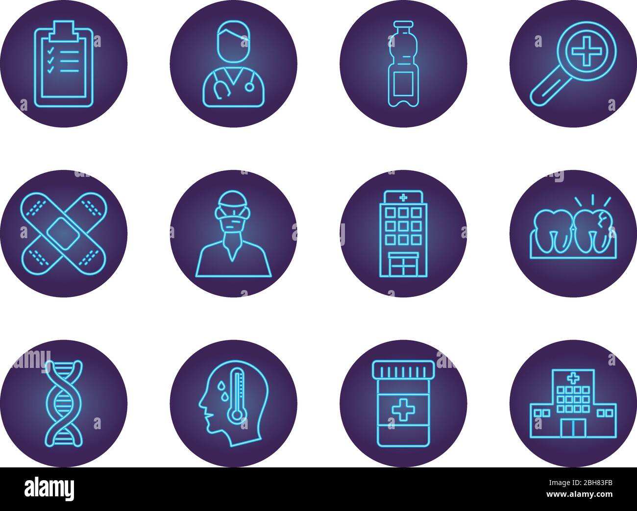 bundle of medical neon style set icons Stock Vector Image & Art - Alamy