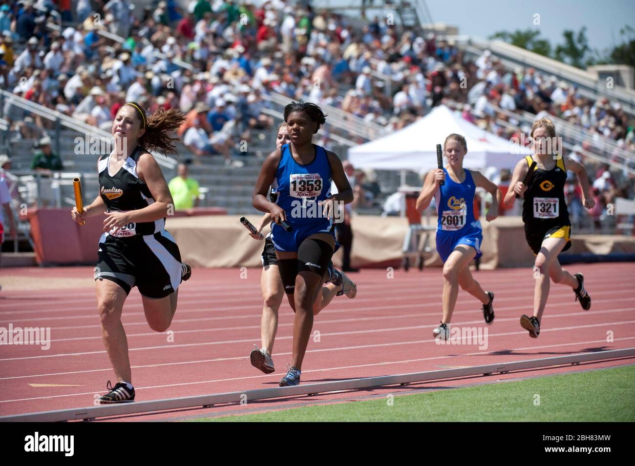 Austin Texas USA, June 6 2009 Track athletes competing in the girls