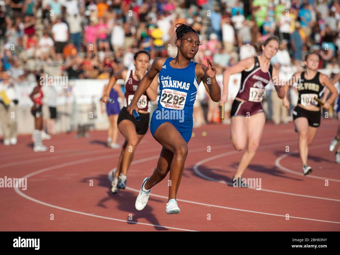 Austin, TX June 5,2009 Action in the girls 4X200 meter relay at the