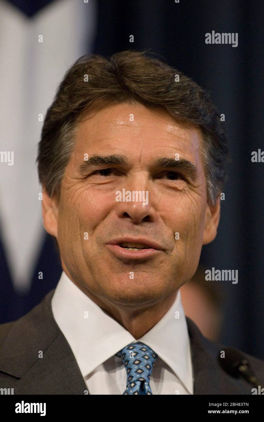 Austin , Texas - Texas Governor Rick Perry speaks at press conference announcing the findings of at Texas Public Policy Foundation studey about health care reform. August 18th, 2009  ©Marjorie Kamys Cotera / Daemmrich Photos Stock Photo
