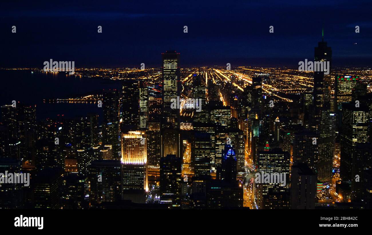 Aerial sunset illuminated view willis hi-res stock photography and ...