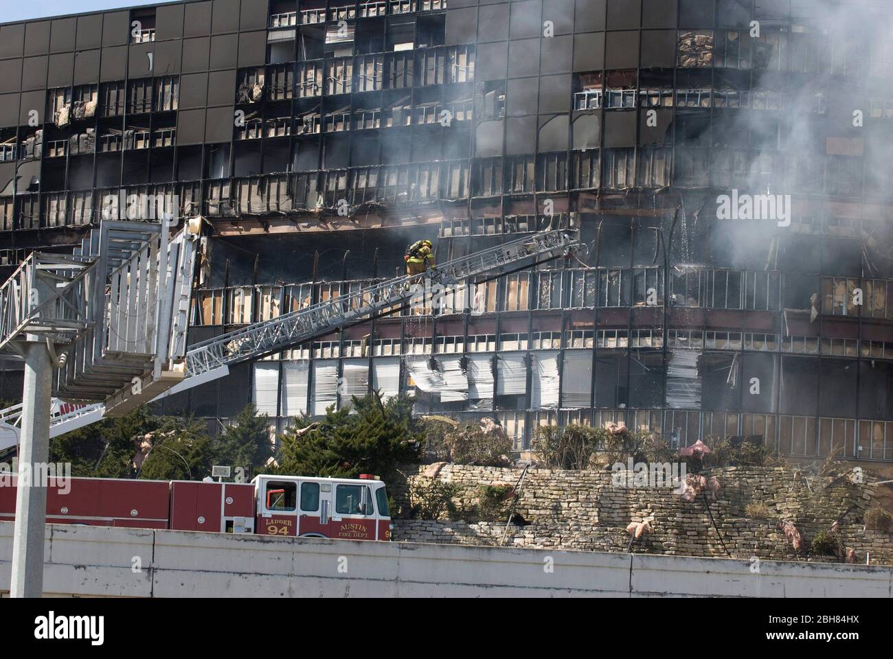 Austin , Texas The rubble and smoke of the damaged IRS office