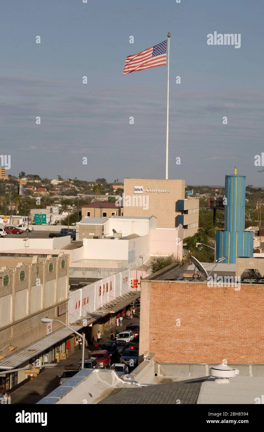 Laredo, Texas USA, December 16, 2009 American flag flies above