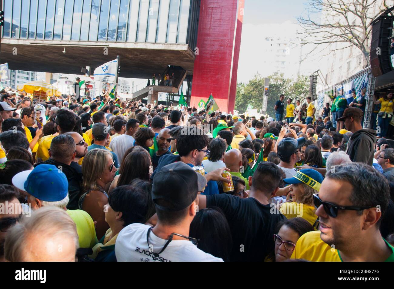 Sao Paulo, SP, Brazil, 2018/10/21, Demonstration pro presidential ...