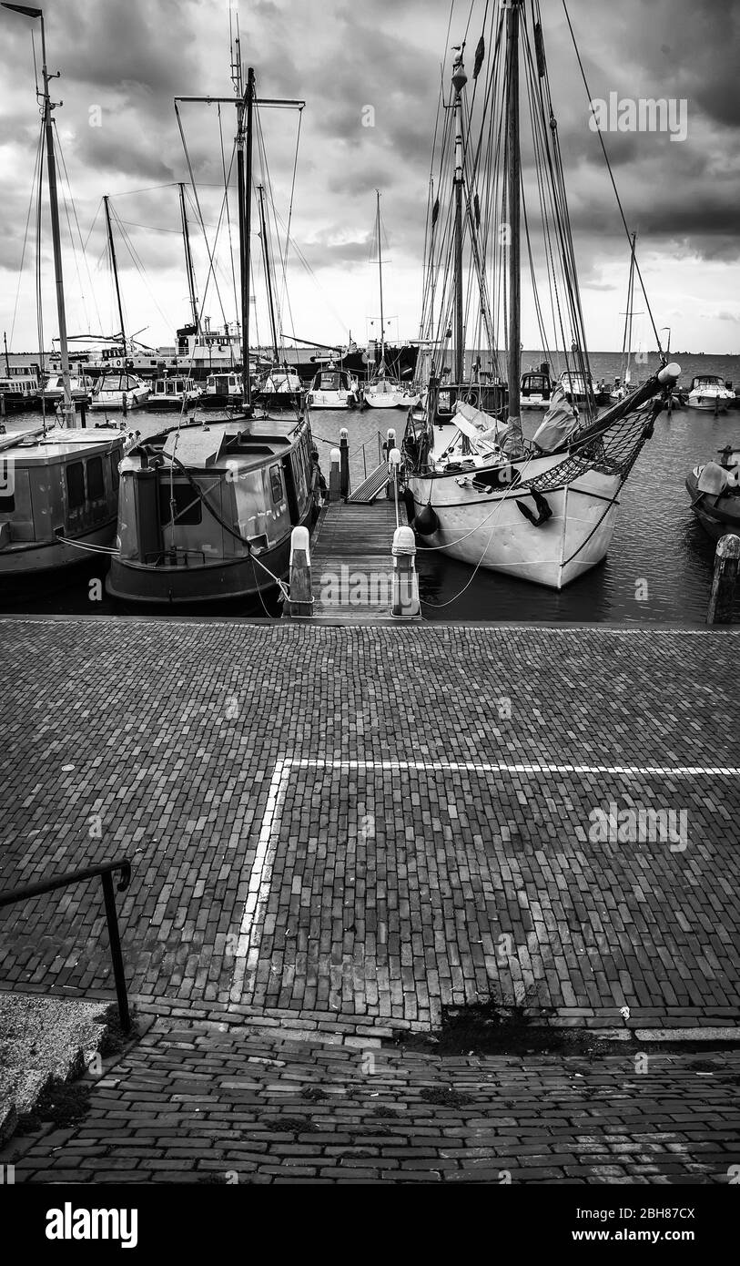 Boats in Holland, detail of maritime transport, Netherlands Stock Photo Alamy