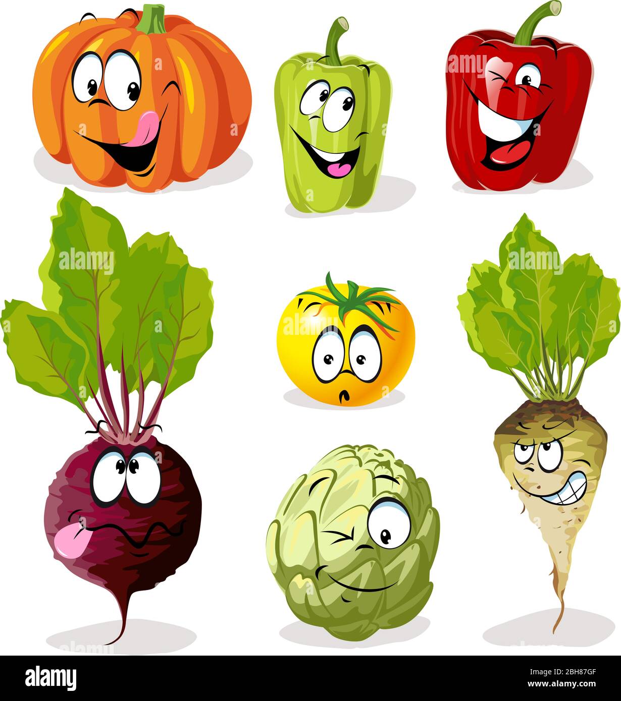 Cartoon Vegetable With Funny Faces - Vector Illustration Character Stock  Vector Image & Art - Alamy