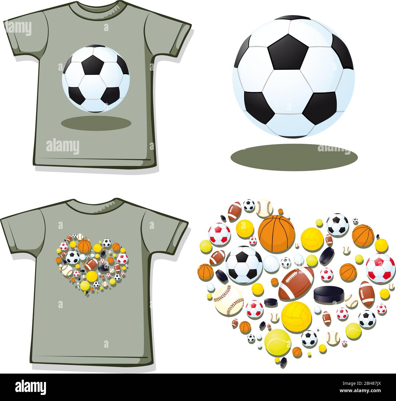 Love Sport Shirt with Short Sleeves - Vector Illustration Stock Vector
