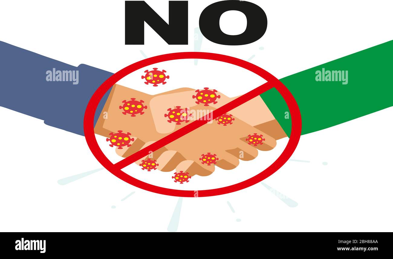 no handshake to avoid spreading germs Stock Vector