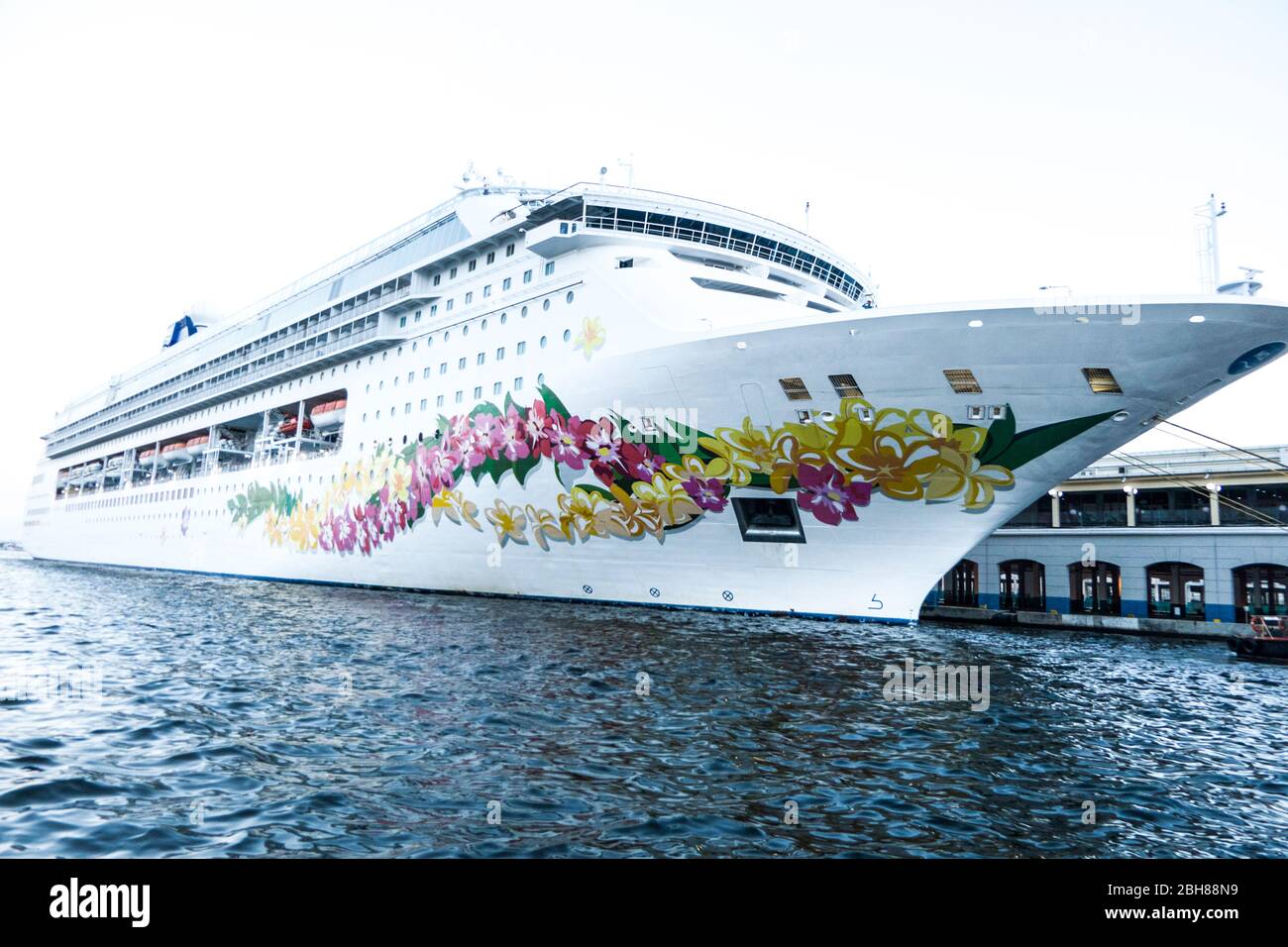 Large Colorful Cruise Ship At Port Stock Photo Alamy