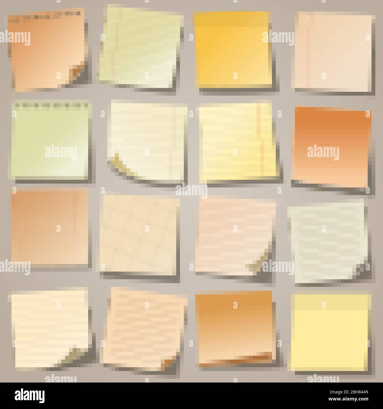 Realistic blank sticky notes. Colored sheets of note papers. Paper ...