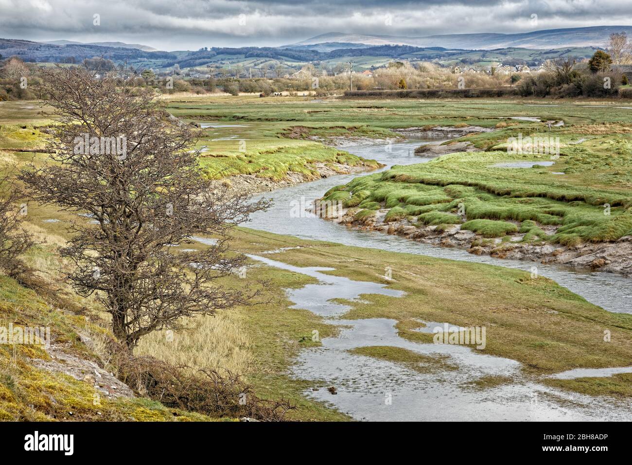 The Lower Reaches Of The River Keer (Carnforth) Stock Photo