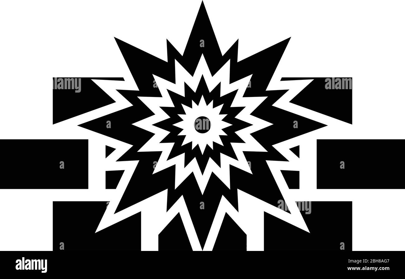 Explosion brick wall icon black color vector illustration flat style simple image Stock Vector