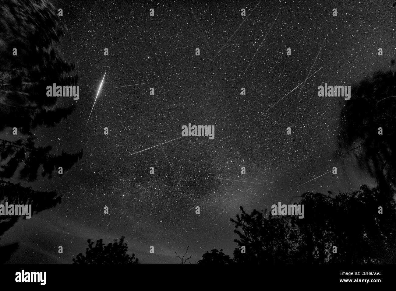 Lyrid meteor shower 2020 Stock Photo